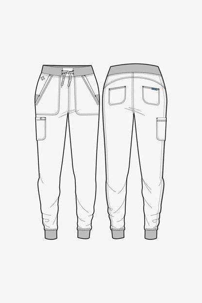 Med Couture Touch Jogger Yoga Scrub Pant MC7710  in Coral, Ice Pink, Lime, Pink Punch, Sea Mist