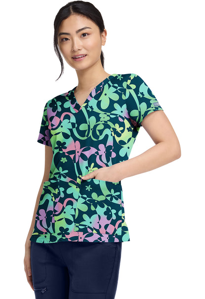 Dizzy Daisy Med Couture Print V Neck Scrub Top MC8564 DZDY