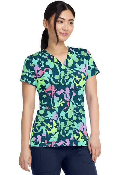 Dizzy Daisy Med Couture Print V Neck Scrub Top MC8564 DZDY