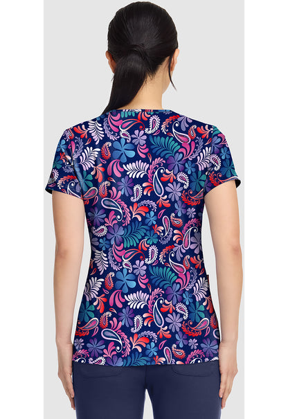 Paisley Pop Med Couture Print V Neck Scrub Top MC8564 PSLP