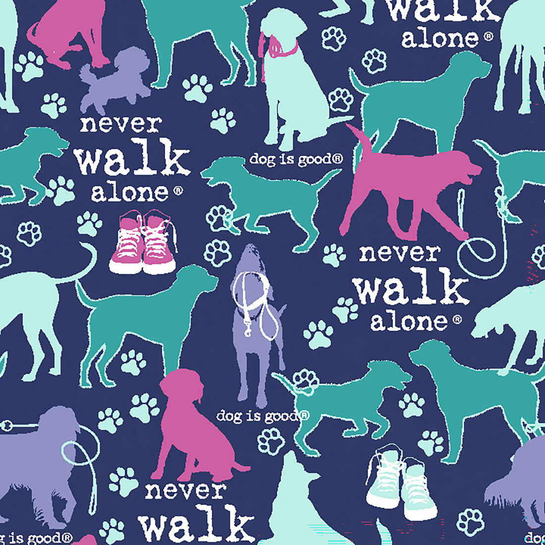 Walk With Dog Cherokee Print V-Neck Scrub Top CK856 OGNV