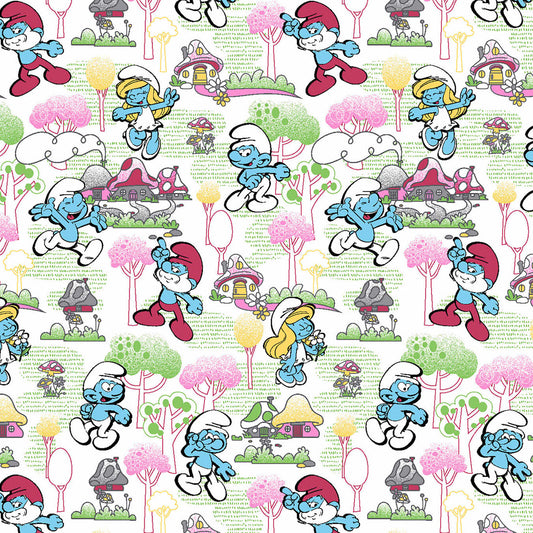 Smurfs Tooniforms Licensed V Neck Scrub Top TF796 SMWL