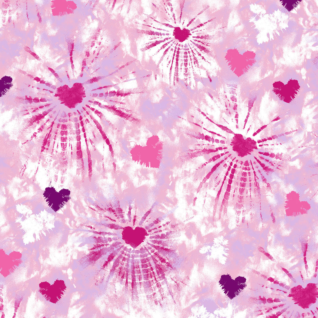 Tie Dye Hearts Med Couture Print V Neck Scrub Top MC632 TDHA