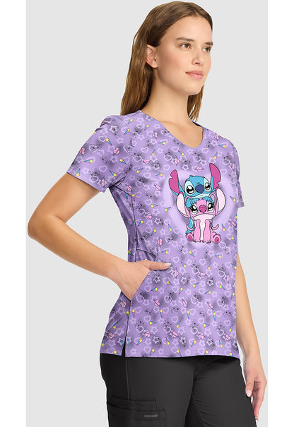 Lilo and Stitch Cherokee Tooniforms Disney V Neck Scrub Top TF626 LHVH