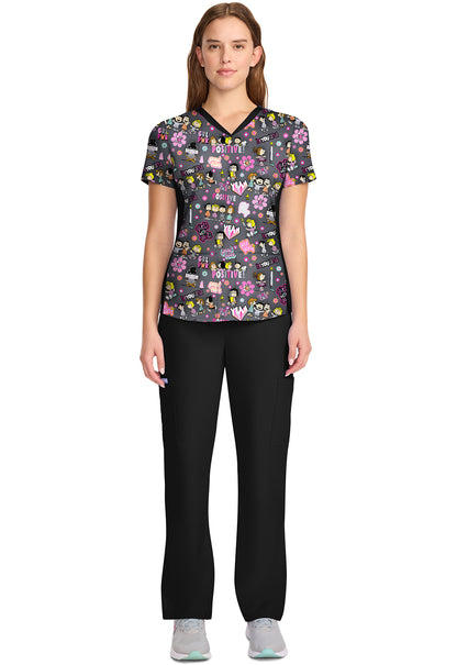 Peanuts Cherokee Tooniforms Charlie Brown V Neck Top TF783 PNGC