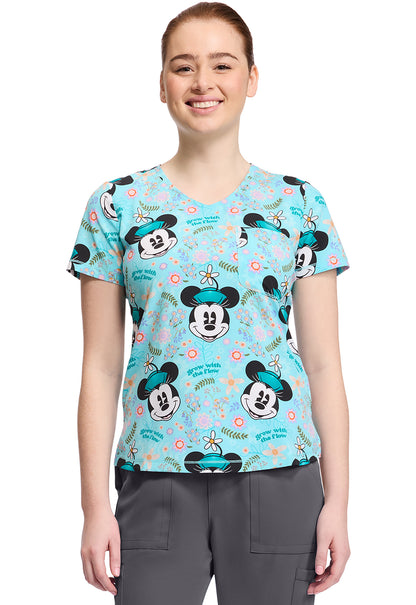 Mickey Mouse Tooniforms Disney Rounded V Neck Scrub Top TF786 MNWS