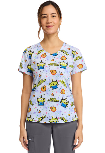 Toy Story Tooniforms Disney Rounded V Neck Scrub Top TF786 TSHA