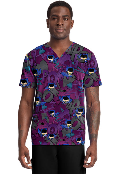 Batman Cherokee Tooniforms DC Men's V Neck Scrub Top TF788 DMUS