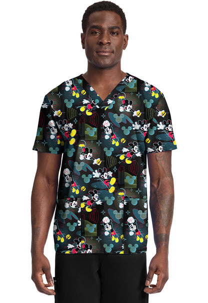 Mickey Mouse Cherokee Tooniforms Disney Men's V Neck Scrub Top TF788 MKVX