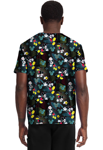 Mickey Mouse Cherokee Tooniforms Disney Men's V Neck Scrub Top TF788 MKVX