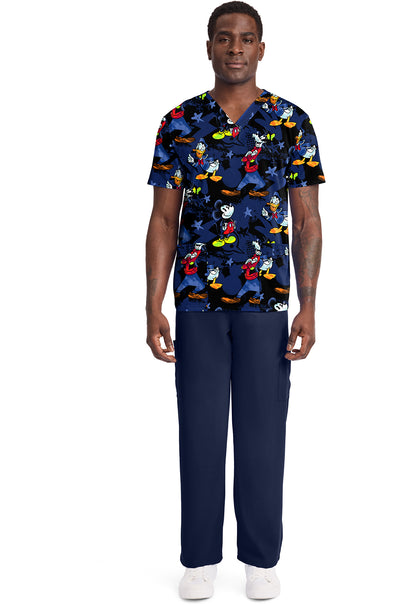 Mickey Donald Goofy Cherokee Tooniforms Disney Men's V Neck Scrub Top TF788 MKZB
