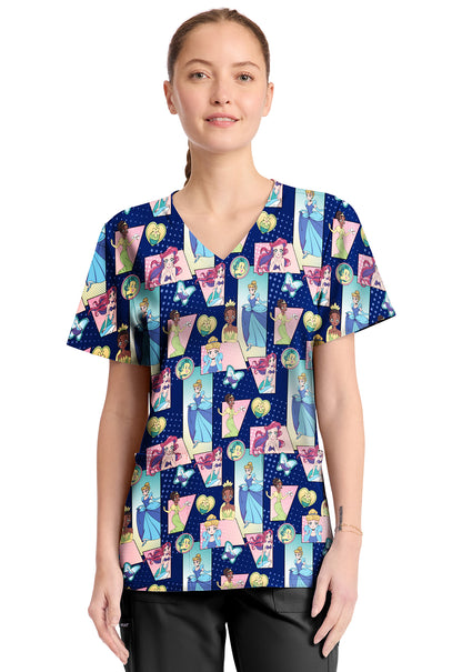 Princess Tooniforms Licensed Disney V Neck Scrub Top TF794 PRXP