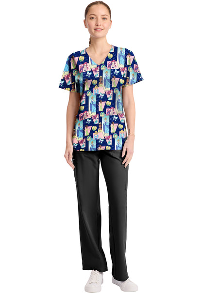 Princess Tooniforms Licensed Disney V Neck Scrub Top TF794 PRXP