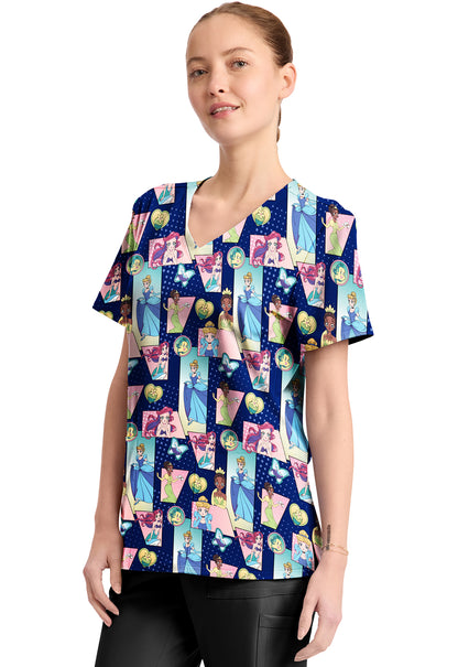 Princess Tooniforms Licensed Disney V Neck Scrub Top TF794 PRXP