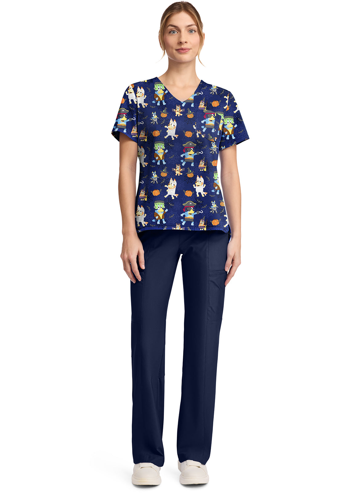 Bluey Tooniforms Licensed Halloween V Neck Scrub Top TF795 BYPP