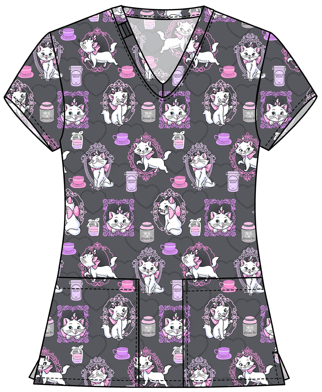 Aristocats Tooniforms Licensed Disney V Neck Scrub Top TF796 ACCC