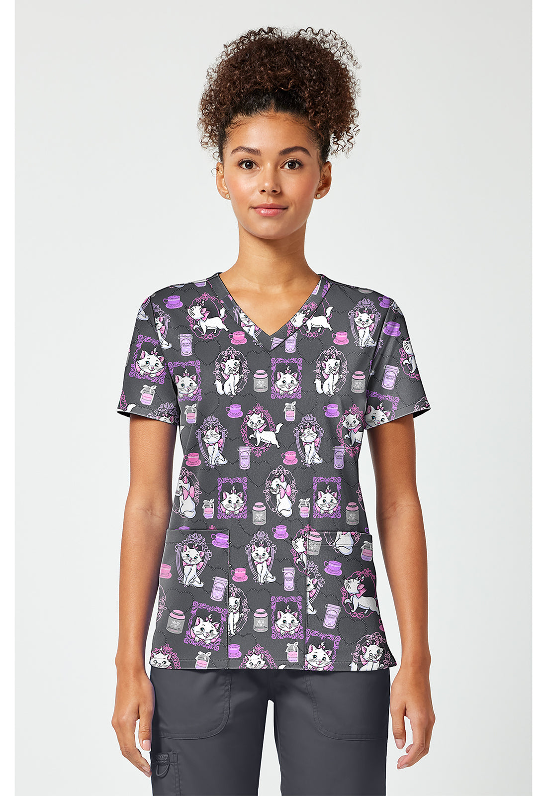 Aristocats Tooniforms Licensed Disney V Neck Scrub Top TF796 ACCC