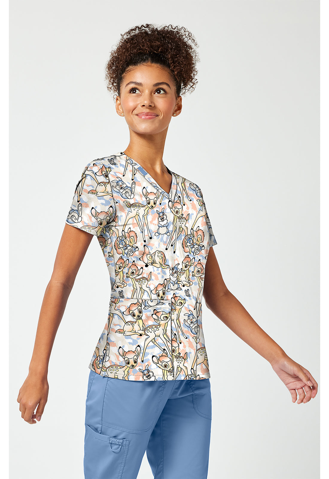 Bambi Tooniforms Licensed Disney V Neck Scrub Top TF796 BAOM