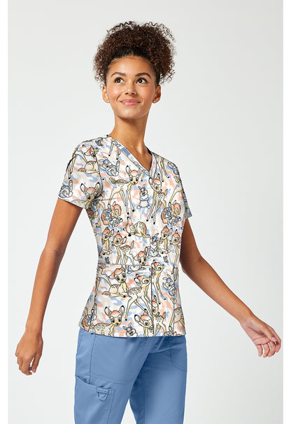 Bambi Tooniforms Licensed Disney V Neck Scrub Top TF796 BAOM