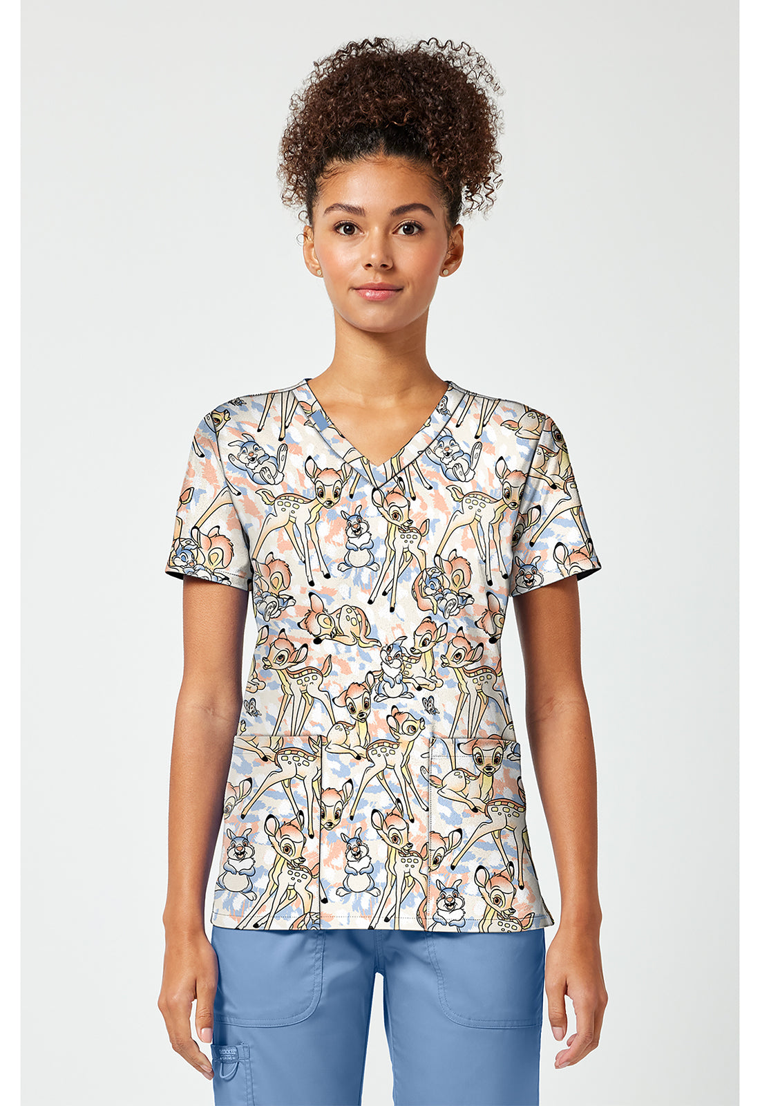 Bambi Tooniforms Licensed Disney V Neck Scrub Top TF796 BAOM