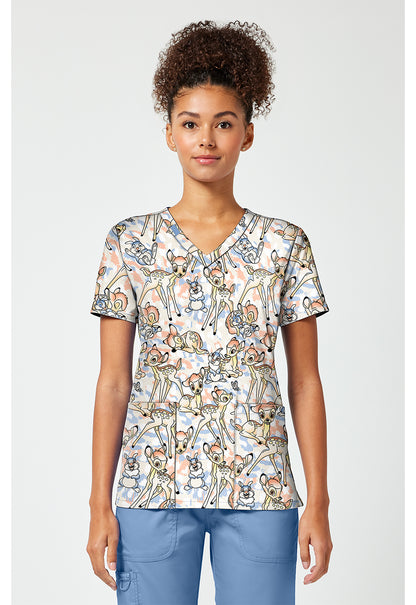 Bambi Tooniforms Licensed Disney V Neck Scrub Top TF796 BAOM