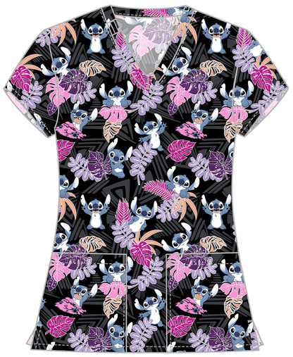 Lilo and Stitch Tooniforms Licensed Disney V Neck Scrub Top TF796 LHIB
