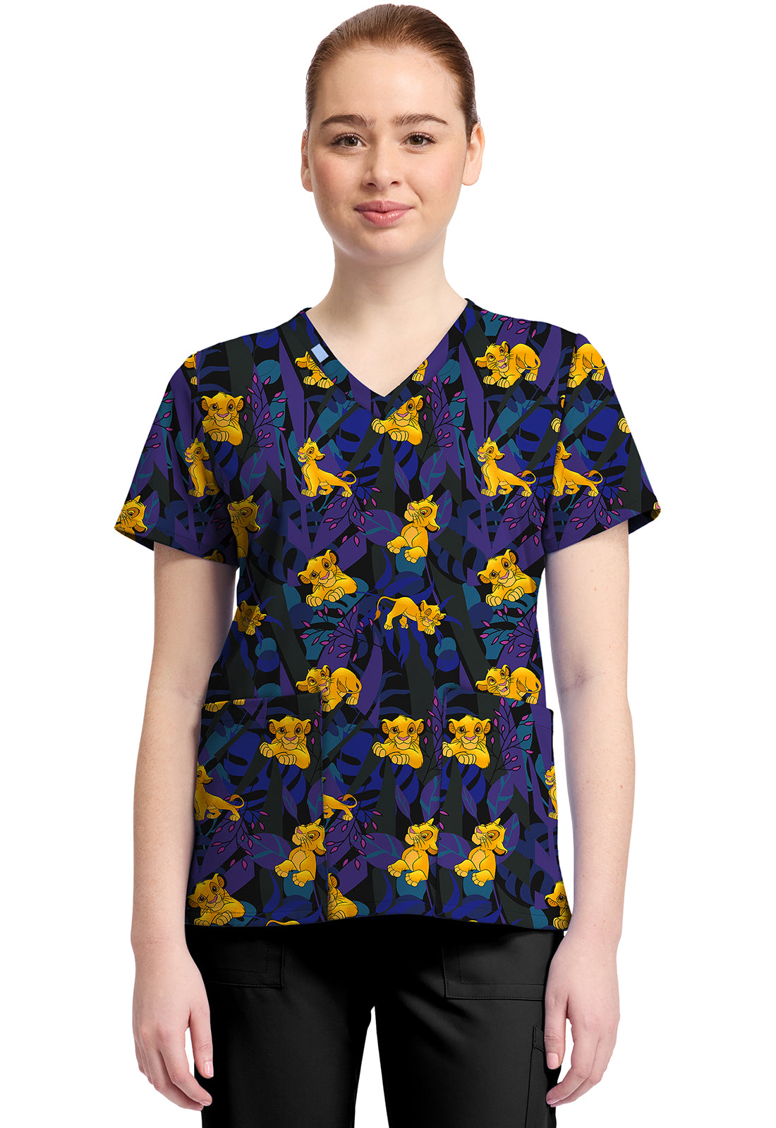 Lion King Simba Licensed Disney V Neck Scrub Top TF796 LKLN