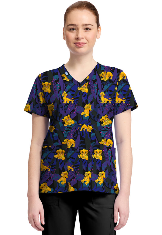 Lion King Simba Licensed Disney V Neck Scrub Top TF796 LKLN