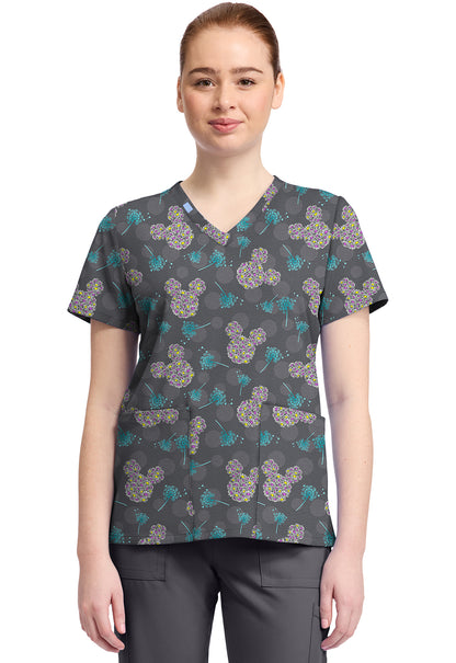 Mickey Mouse Licensed Disney V Neck Scrub Top TF796 MKYX