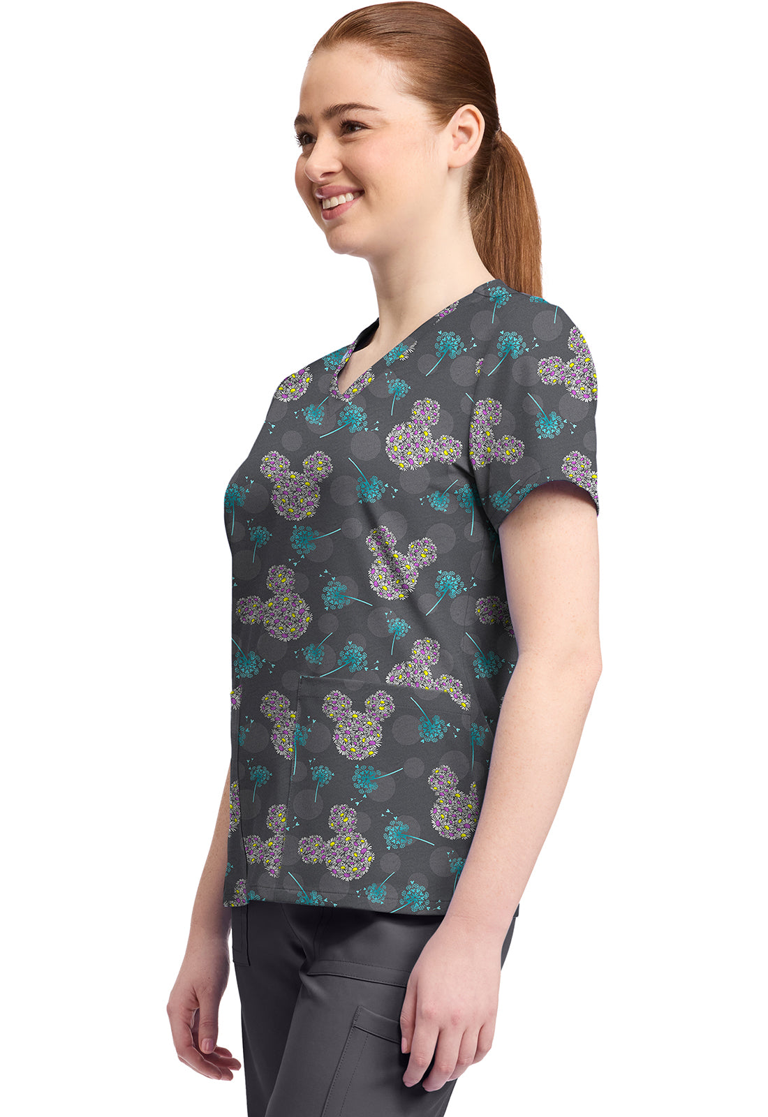 Mickey Mouse Licensed Disney V Neck Scrub Top TF796 MKYX