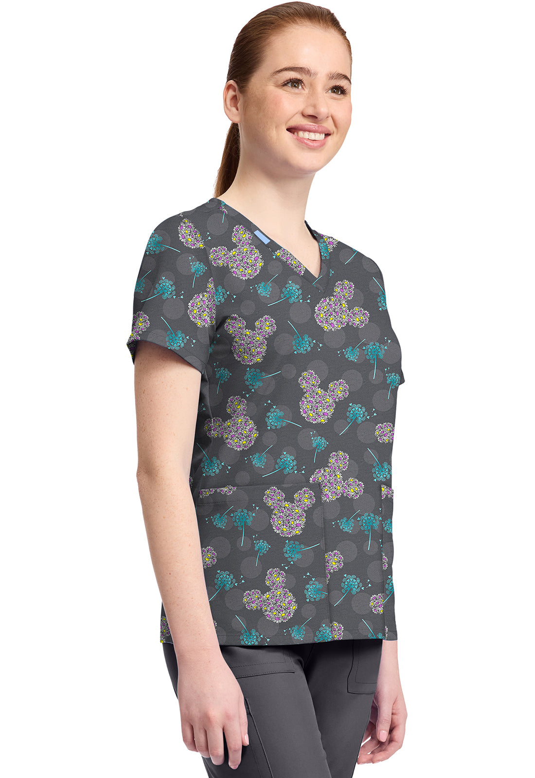 Mickey Mouse Licensed Disney V Neck Scrub Top TF796 MKYX