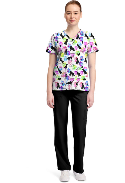 Dog Is Love Cherokee Licensed V Neck Scrub Top TF796 OGIL