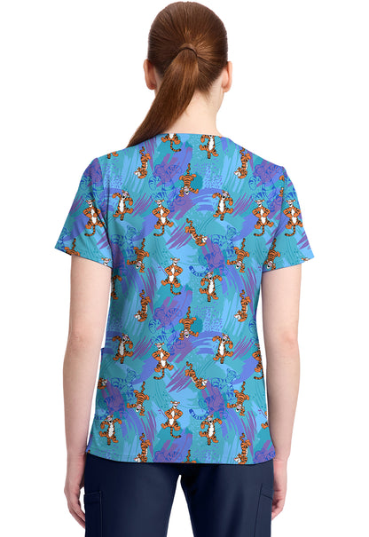 Tigger Tooniforms Licensed Disney Winnie The Pooh V Neck Scrub Top TF796 PHRX