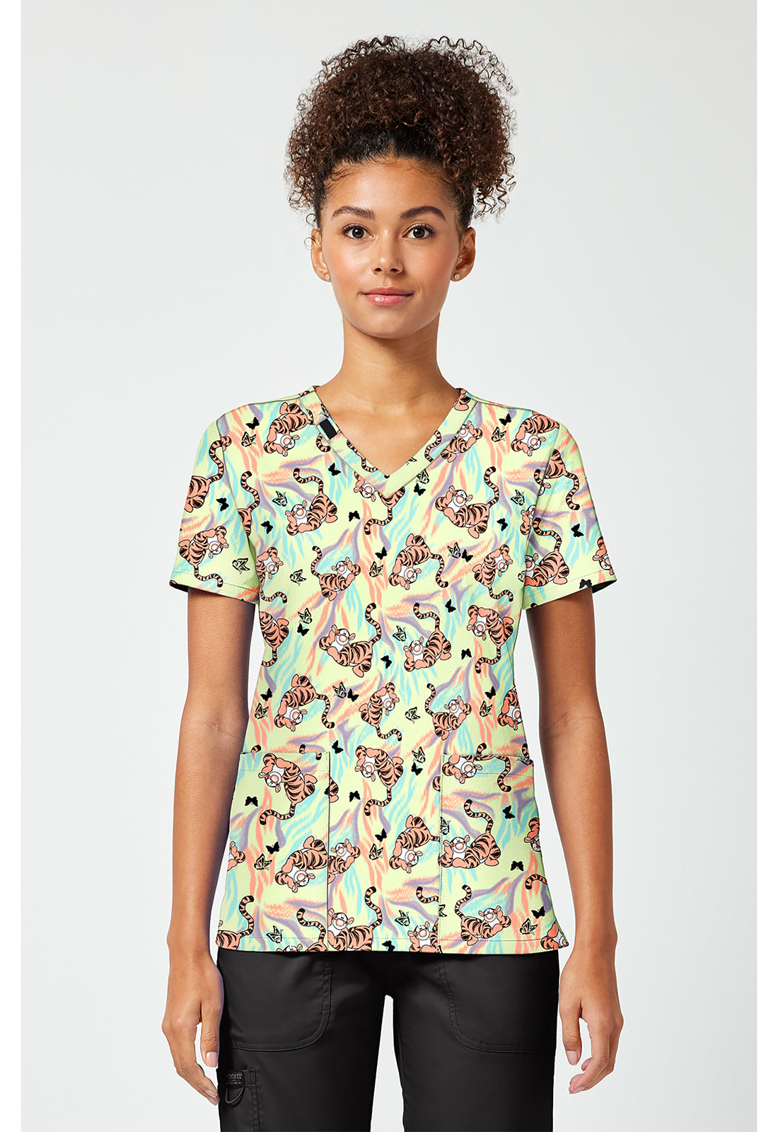 Tigger Tooniforms Disney Winnie The Pooh V Neck Scrub Top TF796 PHWR