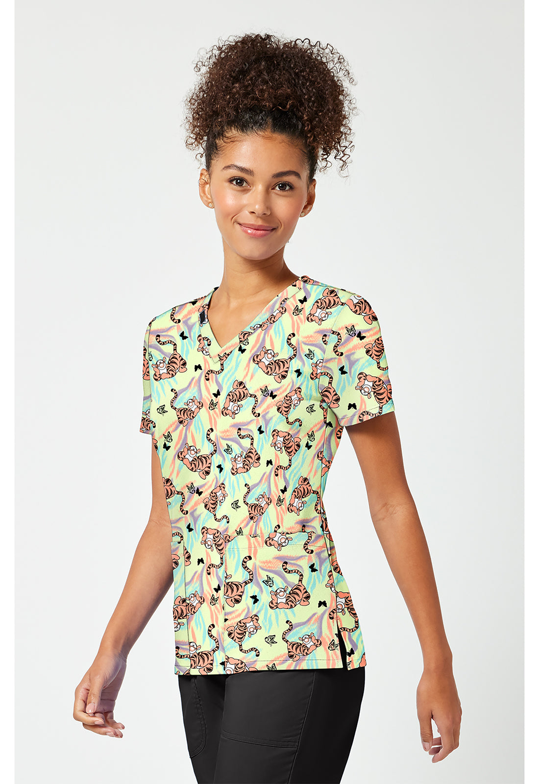 Tigger Tooniforms Disney Winnie The Pooh V Neck Scrub Top TF796 PHWR