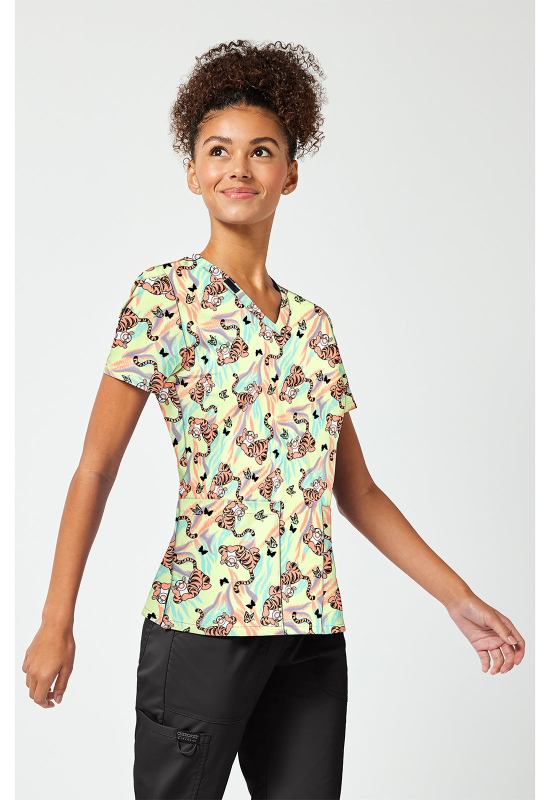 Tigger Tooniforms Disney Winnie The Pooh V Neck Scrub Top TF796 PHWR