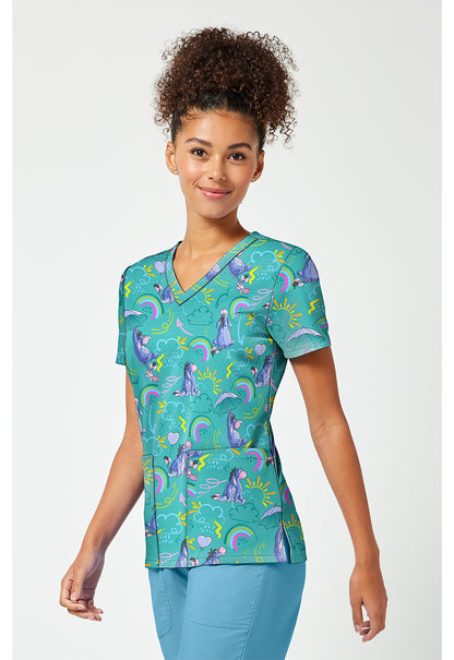 Eeyore Tooniforms Licensed Disney Winnie The Pooh V Neck Scrub Top TF796 PHZR