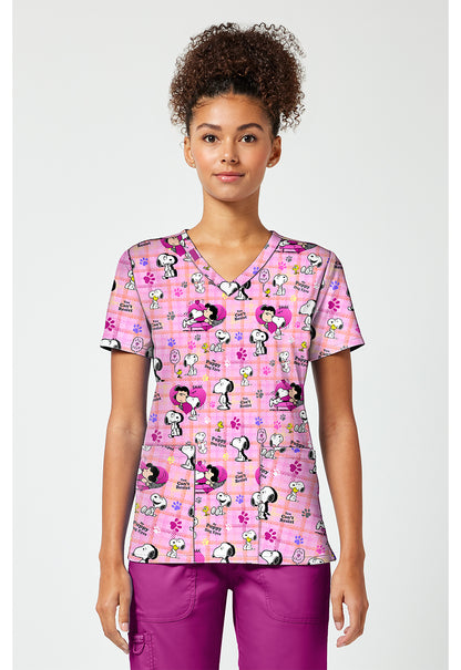 Snoopy Tooniforms Licensed Peanuts V Neck Scrub Top TF796 PNPE