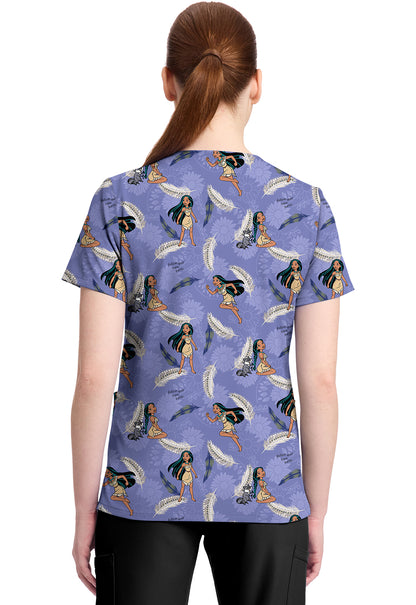 Pocahontas Tooniforms Licensed Disney V Neck Scrub Top TF796 PRPW
