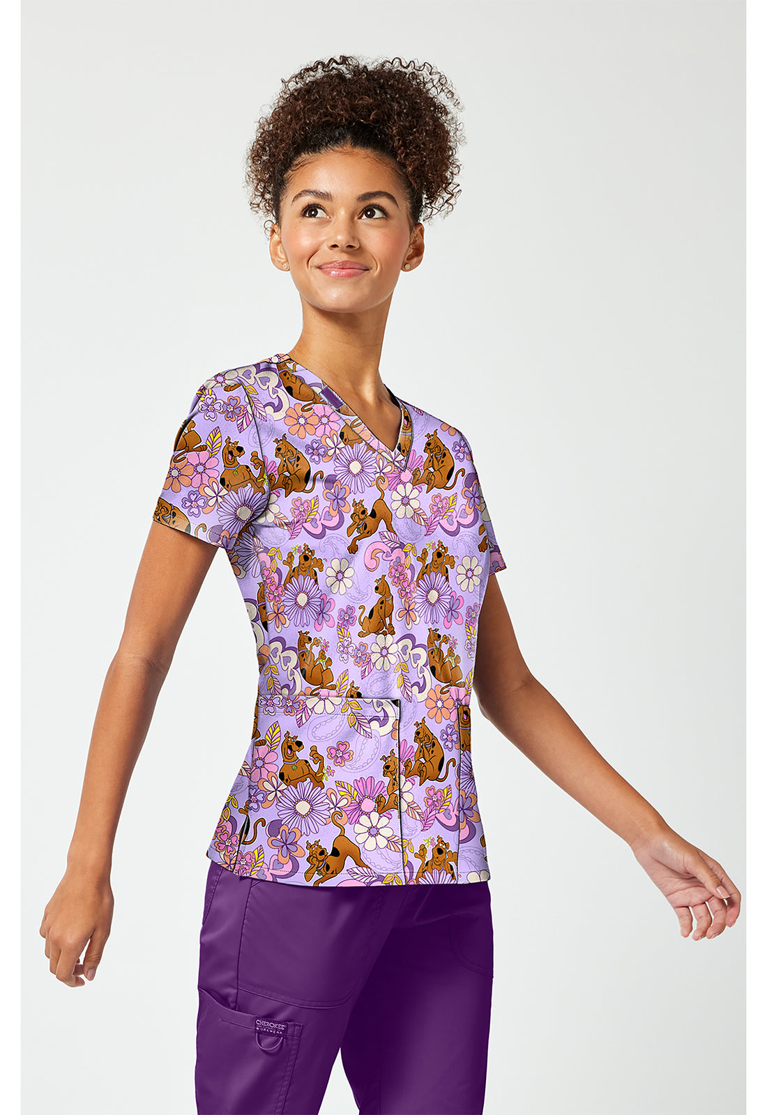 Scooby Doo Tooniforms Licensed V Neck Scrub Top TF796 SDYG