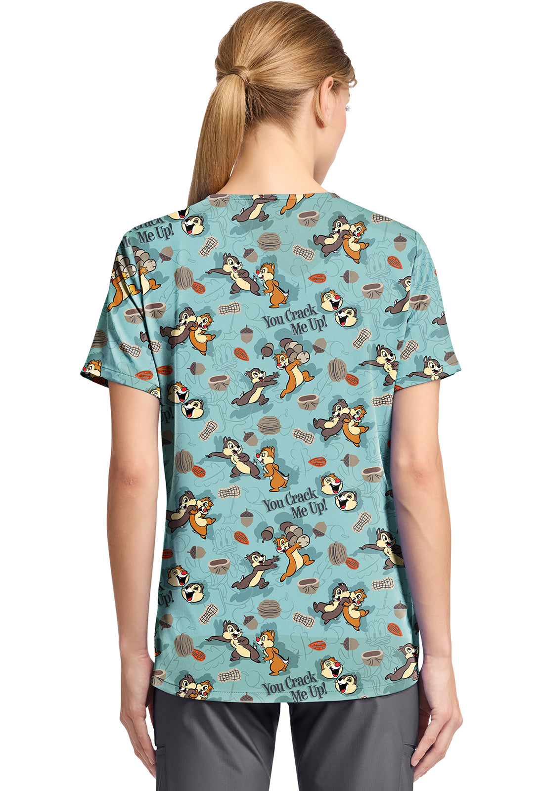 Chip N Dale Tooniforms Licensed Disney V Neck Scrub Top TF797 CDMP