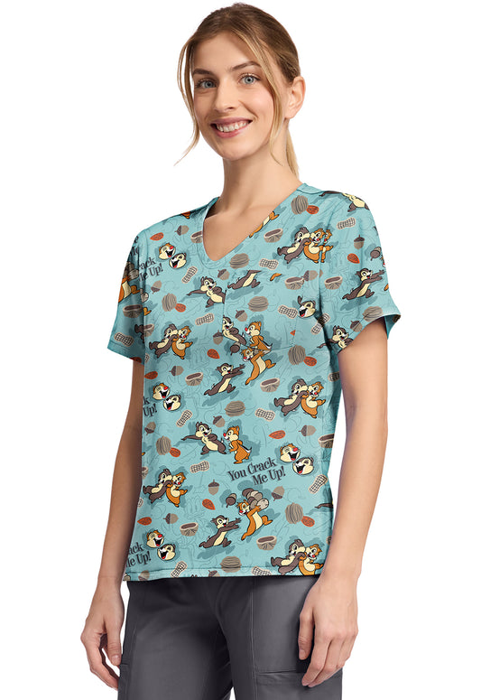 Chip N Dale Tooniforms Licensed Disney V Neck Scrub Top TF797 CDMP
