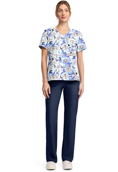 101 Dalmatians Tooniforms Licensed Disney V Neck Scrub Top TF797 DAAP