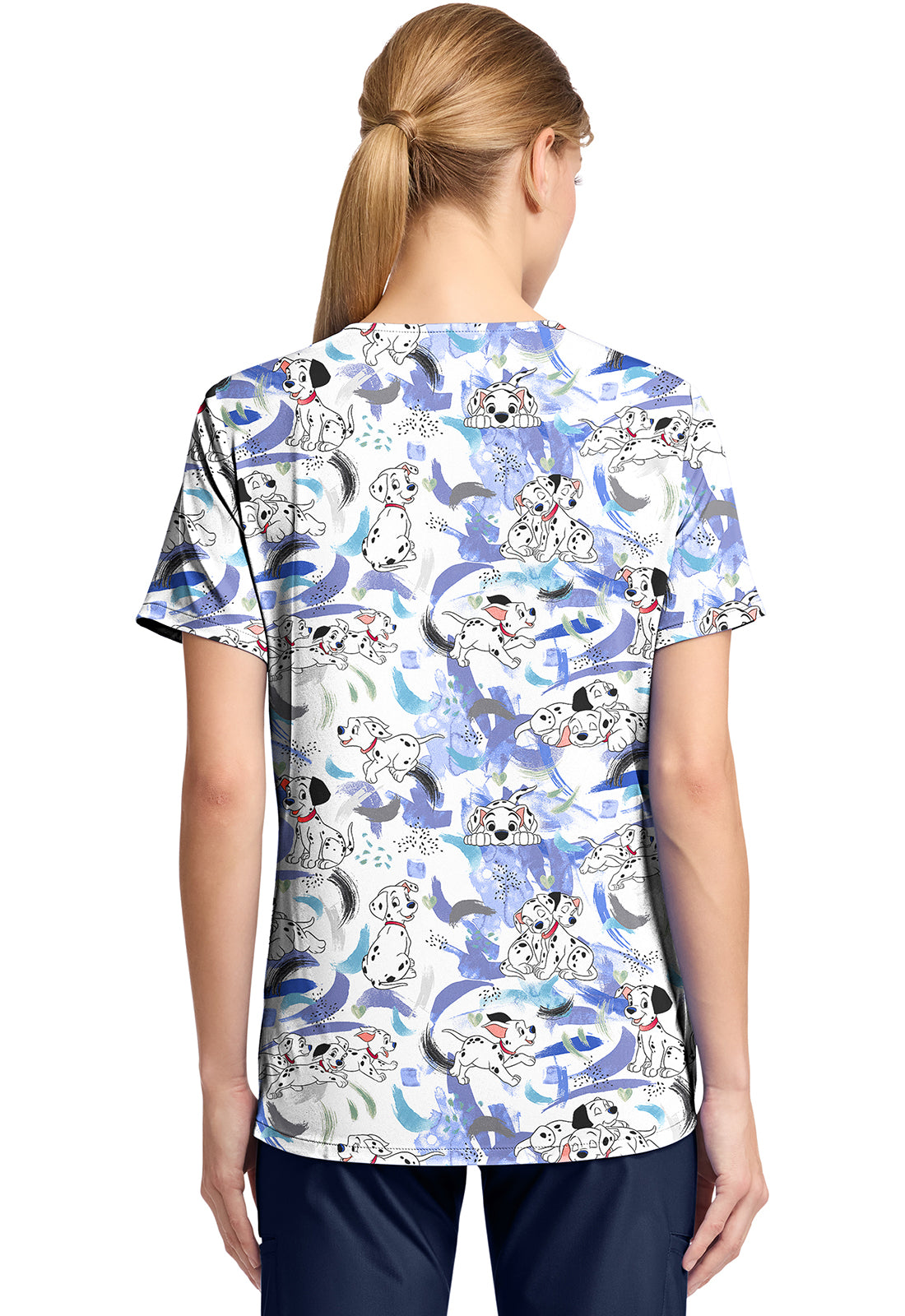101 Dalmatians Tooniforms Licensed Disney V Neck Scrub Top TF797 DAAP