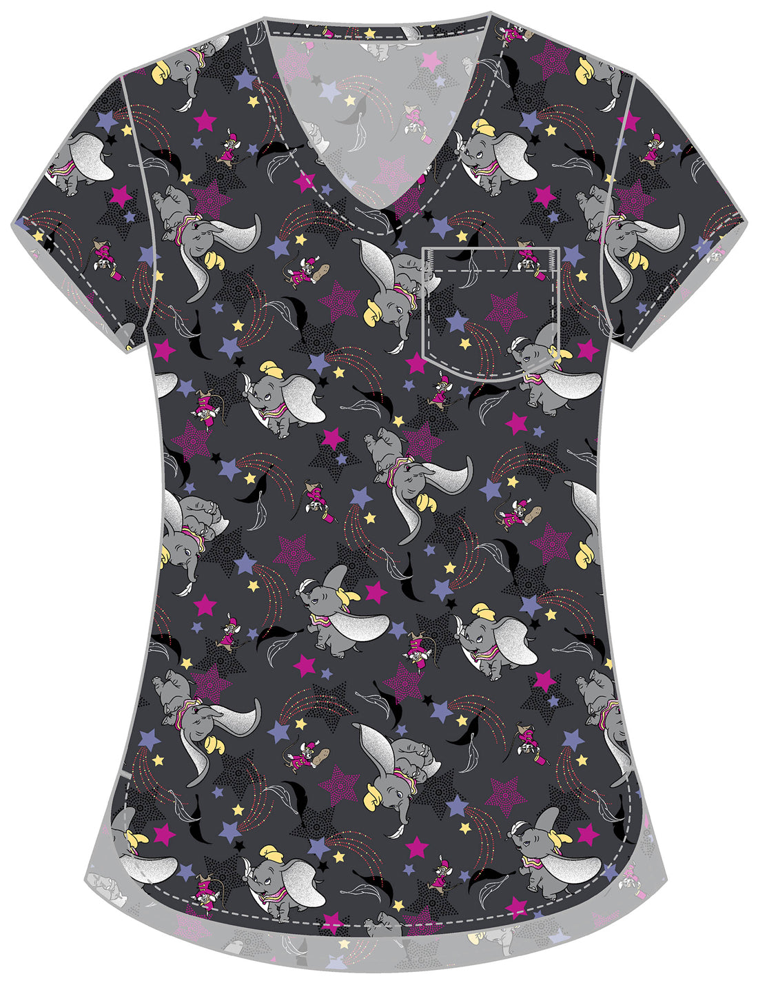 Dumbo Tooniforms Licensed Disney V Neck Scrub Top TF797 DUOS