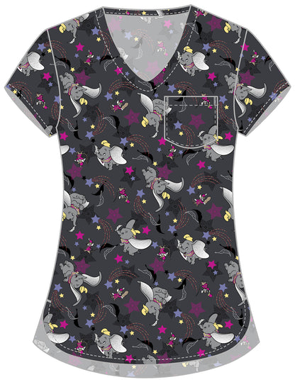 Dumbo Tooniforms Licensed Disney V Neck Scrub Top TF797 DUOS