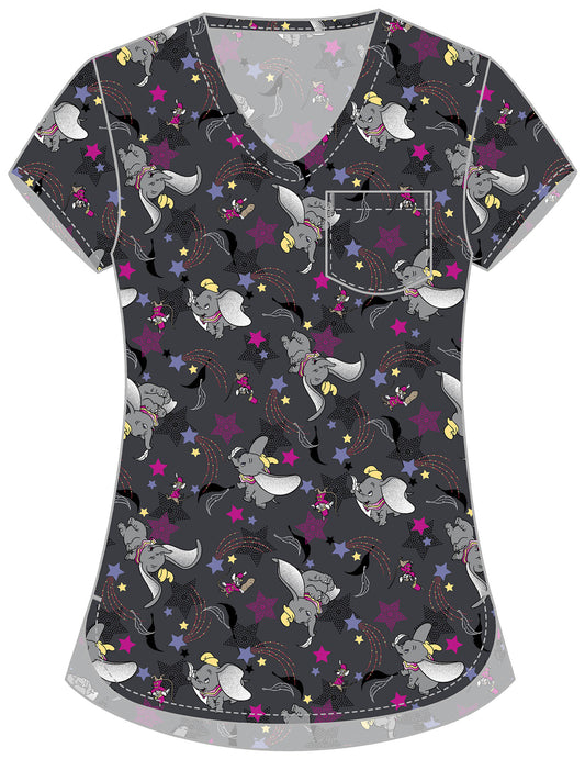 Dumbo Tooniforms Licensed Disney V Neck Scrub Top TF797 DUOS
