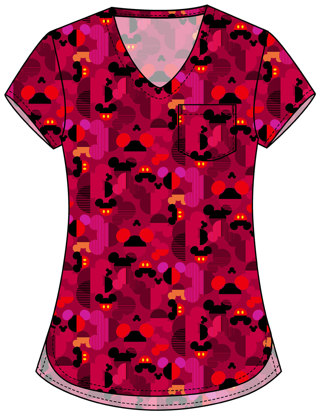 Mickey Mouse Tooniforms Licensed Disney V Neck Scrub Top TF797 MKXG