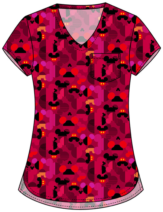 Mickey Mouse Tooniforms Licensed Disney V Neck Scrub Top TF797 MKXG