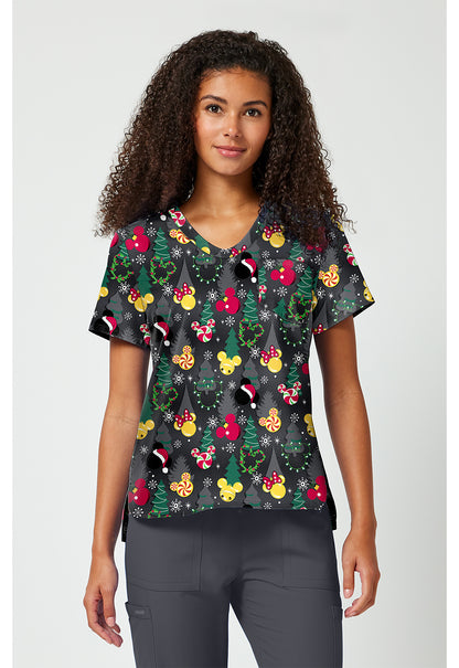 Mickey Mouse Tooniforms Disney Christmas V Neck Scrub Top TF797 MKYJ